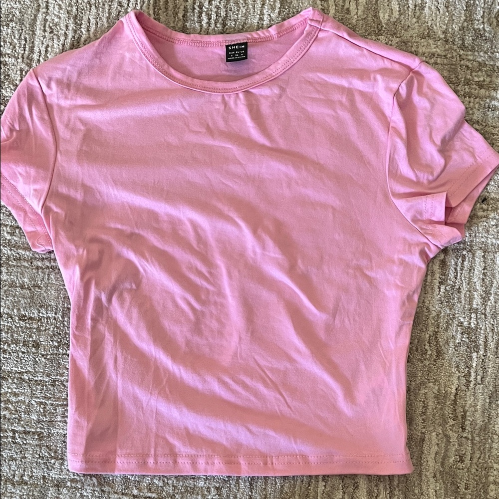 SHEIN Pink Short Sleeve Tee